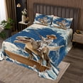 thumbnail image 2 of Erosebridal Dog Riding Dinosaur Coverlet Set King,Cartoon Wildlife Bedding Set,Animal Decor,Ultra Soft,3 Pieces, 2 of 5