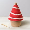 thumbnail image 1 of EGNMCR Christmas Decorations, Christmas Ornaments, Woven Baskets With Lids Storage Baskets Storage Containers Cottons Thread Storage Basket With Lid Woven Storage And Organizing Basket storage basket, 1 of 4