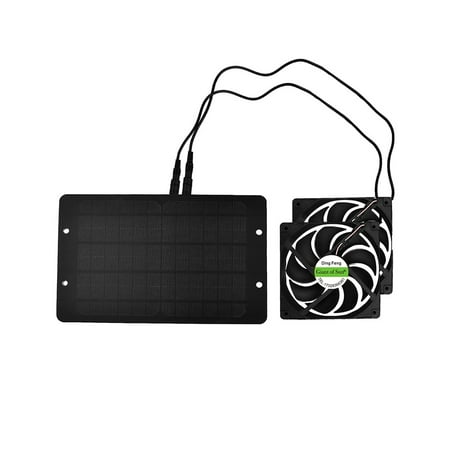 

Kotyreds 10W 12V Dual Exhaust Fan Dog House Waterproof Solar Panel Ventilator Fan