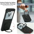 thumbnail image 3 of Allytechgroup Magnetic Case for Samsung Galaxy Z Flip 7 with Screen Protector, Wireless Charging Support 360 Rotating Stand Anti-Scratch Rugge Bumper Phone Case for Galaxy Z Flip7, Black, 3 of 7