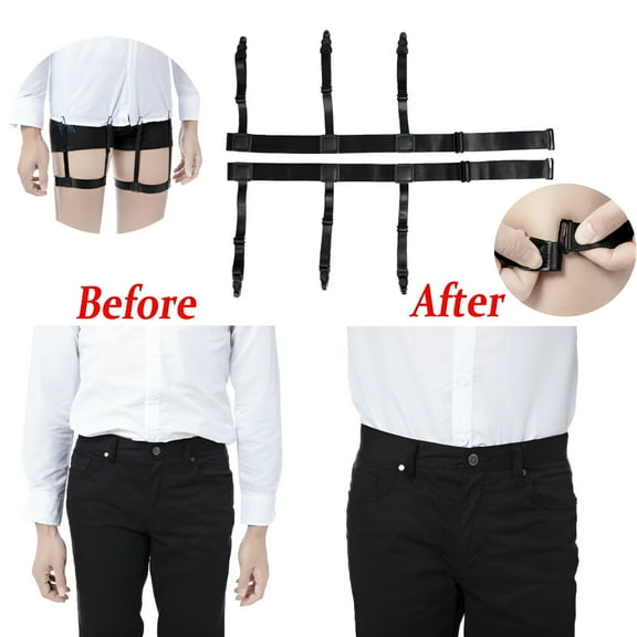 TELOLY Shirt Stays for Shirt Tucking, Shirt Garter and Holder Securing Shirt Position for Men