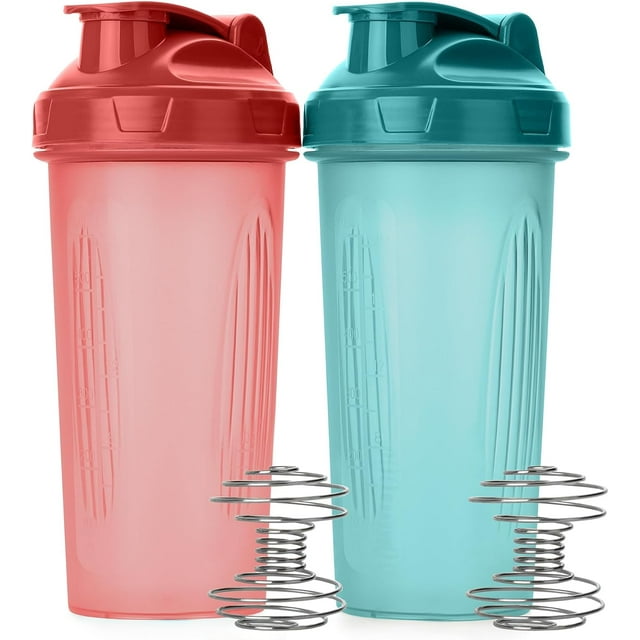 fafa-- Bouteilles Shaker pour Mélanges de Protéines, 28 oz, 2 Pack, Bleu & Rouge, Bouteille Shaker avec Fouet en Fil, Tasse Shaker, Bouteille Mixeur, Bouteilles de Shake Protéiné, Bouteille de Shake Protéiné, Bouteille de Shake Protéiné