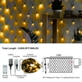 thumbnail image 3 of 9.8*6.5 FT Christmas Mesh Net Light, 360 LED Net Light with 8 Modes& Remote, Connectable Net String Christmas Lights for Garden/Bushes/Wedding/Xmas Tree Decorations, 3 of 4