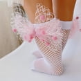 thumbnail image 2 of Cenuakty Baby Girls Calf Socks, Elastic Mesh Bowknot Soft Lightweight Socks for Daily Party, 2 of 5