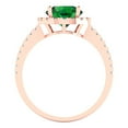 thumbnail image 4 of Clara Pucci 14K Rose Gold 1.8ct Emerald Solitaire with Accents Ring, 4 of 8