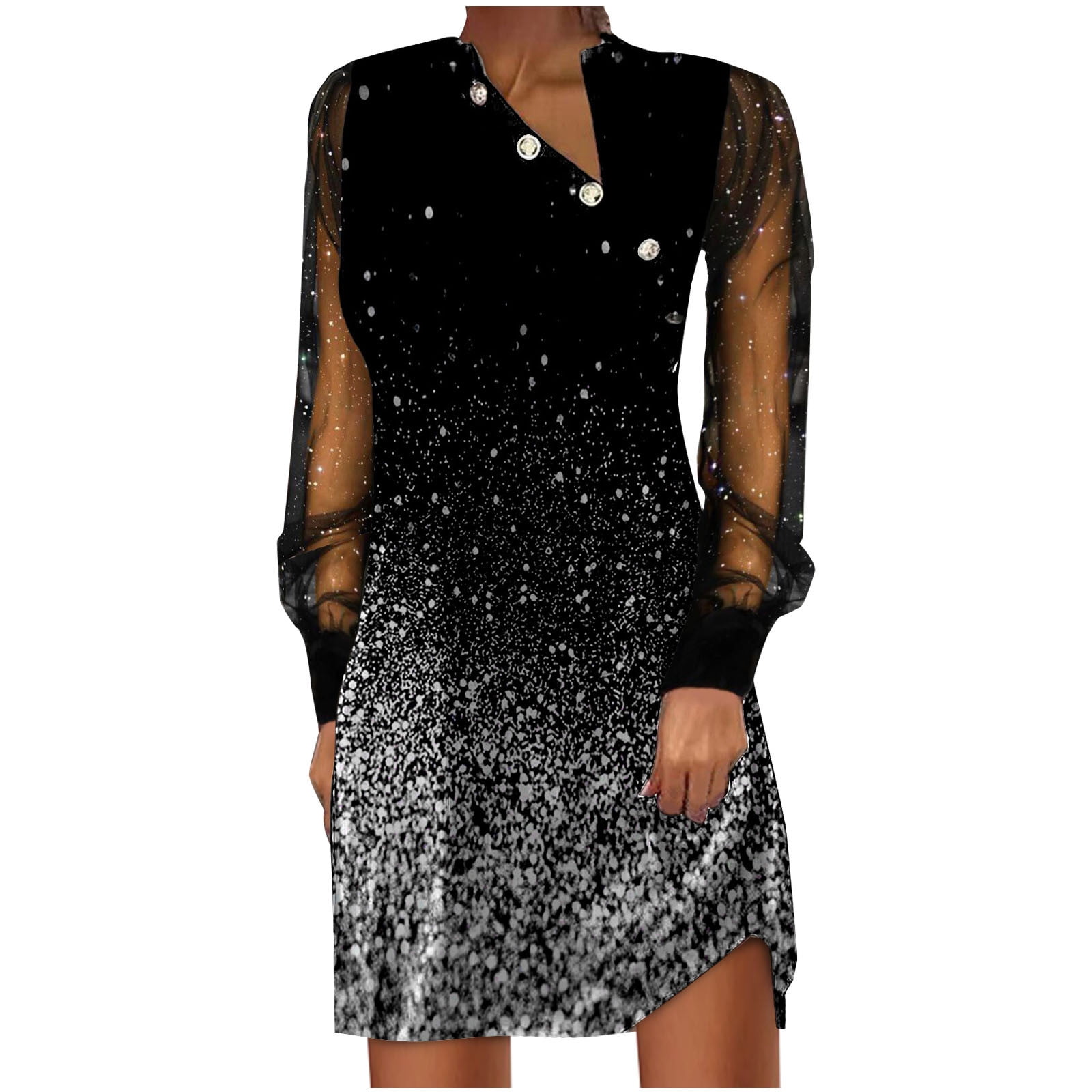 Inleife Plus Size Womens Dress, Fashion Women Summer Casual Print Dress VNeck Short Sleeve