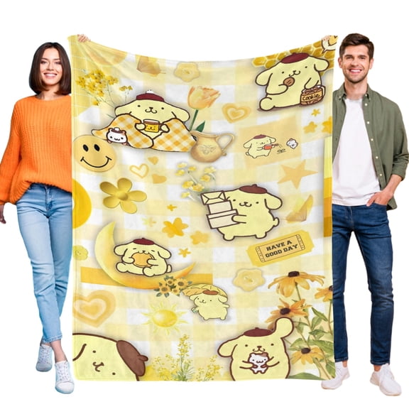 Pompompurin-Anti-Pilling Flannel Blanket Soft Lightweight Plush Fuzzy Cozy Luxury Blanket for Home and Kitchen Use – Perfect for Kids and Adults30"X40"