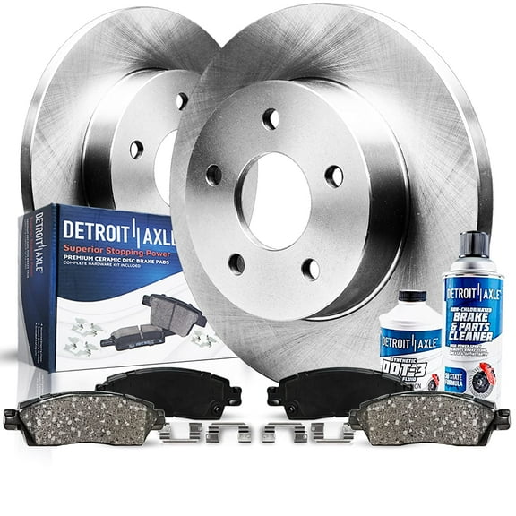 Detroit Axle - 11.34" (288mm) Rear Disc Brake Rotors   Ceramic Brake Pads Replacement for 2016-2022 Chevrolet Malibu - 6pc Set