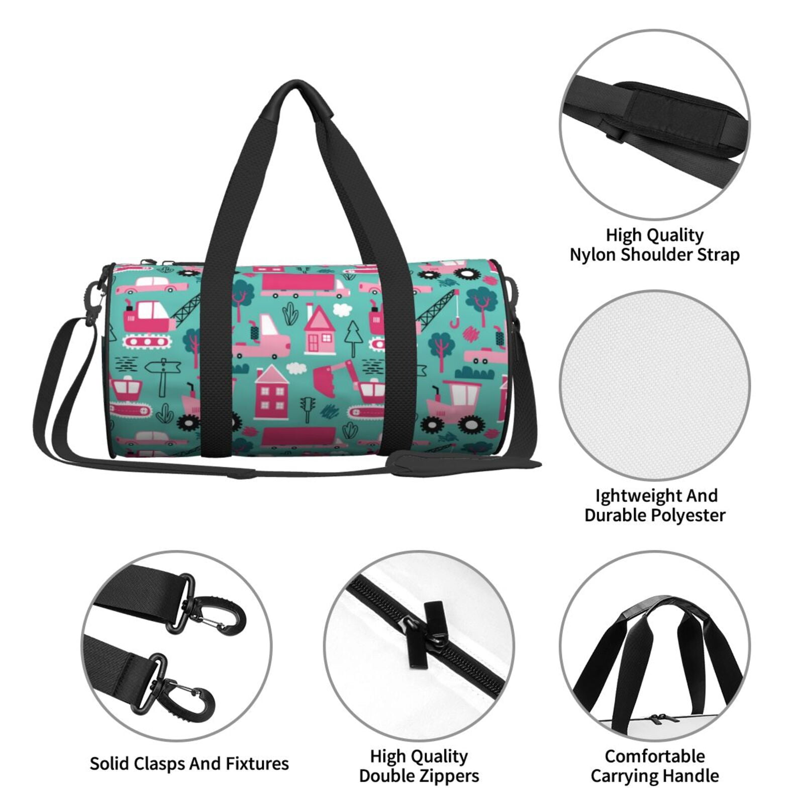 Vsdgher Excavator 45L Foldable Duffel Bag, Sports Gym Bag,Overnight Bag, Portable Weekender Bag for Airplanes