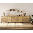 thumbnail image 2 of 126" Modern Reeded 8-Door Sideboard with Drawers, 4-In-1 Wooden Credenza Storage Cabinet for Kitchen, Dining Room, 2 of 7