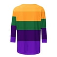 thumbnail image 5 of SOOMLON Mardi Gras Outfit for Women Tuesday Shirts Carnival Themed Party 3/4 Sleeve Outfits Funny Striped Graphic Tshirts Tunic Crewneck Tops New Orleans Holiday Blouses 2025 Multicolor XL, 5 of 5