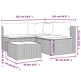 thumbnail image 4 of vidaXL 4 Piece Garden Lounge Set with Cushions Black Poly Rattan, 4 of 5