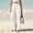 *White, variant on ClodeEU Women's High Waisted Linen Blend Wide Leg Pants, Elastic Waist Flowy Trousers with Pockets Army Green,Women's Plus L