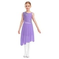 thumbnail image 2 of iixpin Kids Girls Modern Lyrical Dance Dress Shiny Latin Jazz Ballet Dance Performance Lyrical Outfit Light Purple 10, 2 of 6