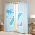 thumbnail image 2 of Manfei Letter Z Monogrammed Curtains Pack of 2 (42x84 Each),Cute Cartoon Bowtie Curtains Blackout,Blue Bow Tie Bedroom Curtains For Girls Kids,Microfiber Room Decorative, 2 of 6