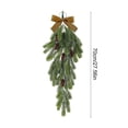thumbnail image 3 of Kokovifyves 27.5" Upside-Down Rattan Christmas Tree Hanging Ornament, Artificial Wreath with Bow and Hanging Loop for Door Wall Fireplace Holiday Decor, 3 of 6
