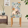 thumbnail image 4 of Yayeee 2 Pack Dining Chair Covers Stretch Parson Chairs Slipcovers Seat Protector, Green Floral Pattern, 4 of 6