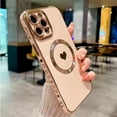 thumbnail image 4 of Compatible for iPhone 12 Pro Max 6.7 Inch Plating Heart Case with Magsafe, TPU Shockproof Cute Case for Women Girl Camera Protection Back Cover for iPhone 12 Pro Max Pink, 4 of 11