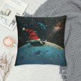thumbnail image 2 of Orinice Santa Hat Sleigh Graphic Decorative Throw Pillow Cover for Home Couch Living Room Bed Sofa Winter Pillow Case 1PC 18x18in, 2 of 5