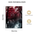 thumbnail image 2 of JRXY  - Black and White Red Canvas Wall Art Red Tree Forest Autumn Landscape Painting Modern Home Decor Giclee Artwork Stretched and Framed Ready to Hang 12x16 in, 2 of 5