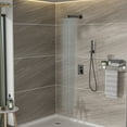 thumbnail image 2 of Dual Shower Head - 10 Inch Wall Mounted Square Shower System with Rough-in Valve,Matte black, 2 of 9