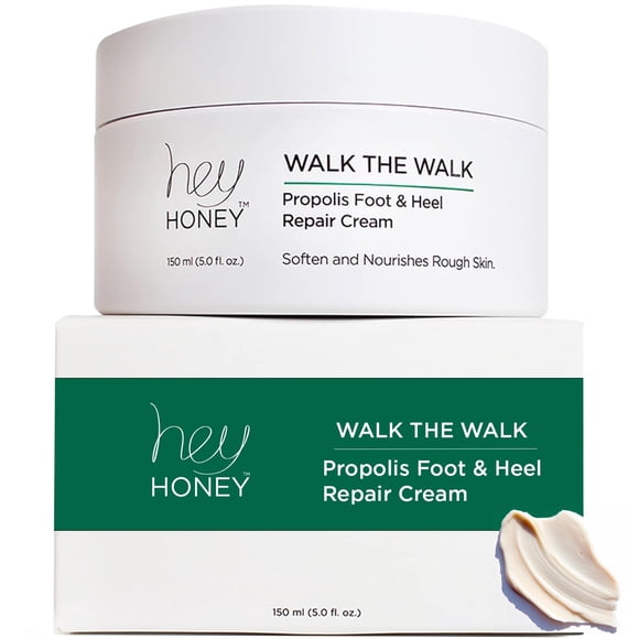 Hey Honey Walk The Walk Crema de propóleo para pies y talones agrietados para pies extremadamente secos y talones agrietados | Removedor de callos para pies con efecto duradero hasta 72 horas | Impreg