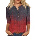 thumbnail image 1 of Innerwin Hauts Imprimé Floral T-Shirt Femme Col Rond Ample Noir Rouge S, 1 of 2