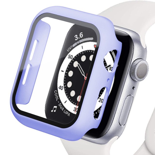 Vidrio templado + cubierta para Apple Watch 8 44mm 40mm 42mm 38mm PC protector de pantalla de parachoques caso iWatch series 7 6 5 4 3 se 41mm 45mm Dengxun unisex