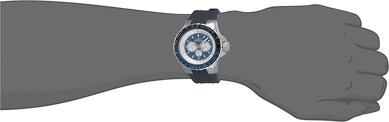 INVICTA Aviator Men 50mm Stainless Steel Steel Blue+Silver dial VH63 Quartz