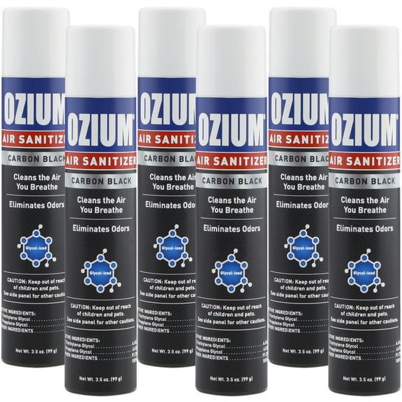 Ozium Air Sanitizer 3.5 oz. Ozium Spray, Carbon Black (6-PACK)
