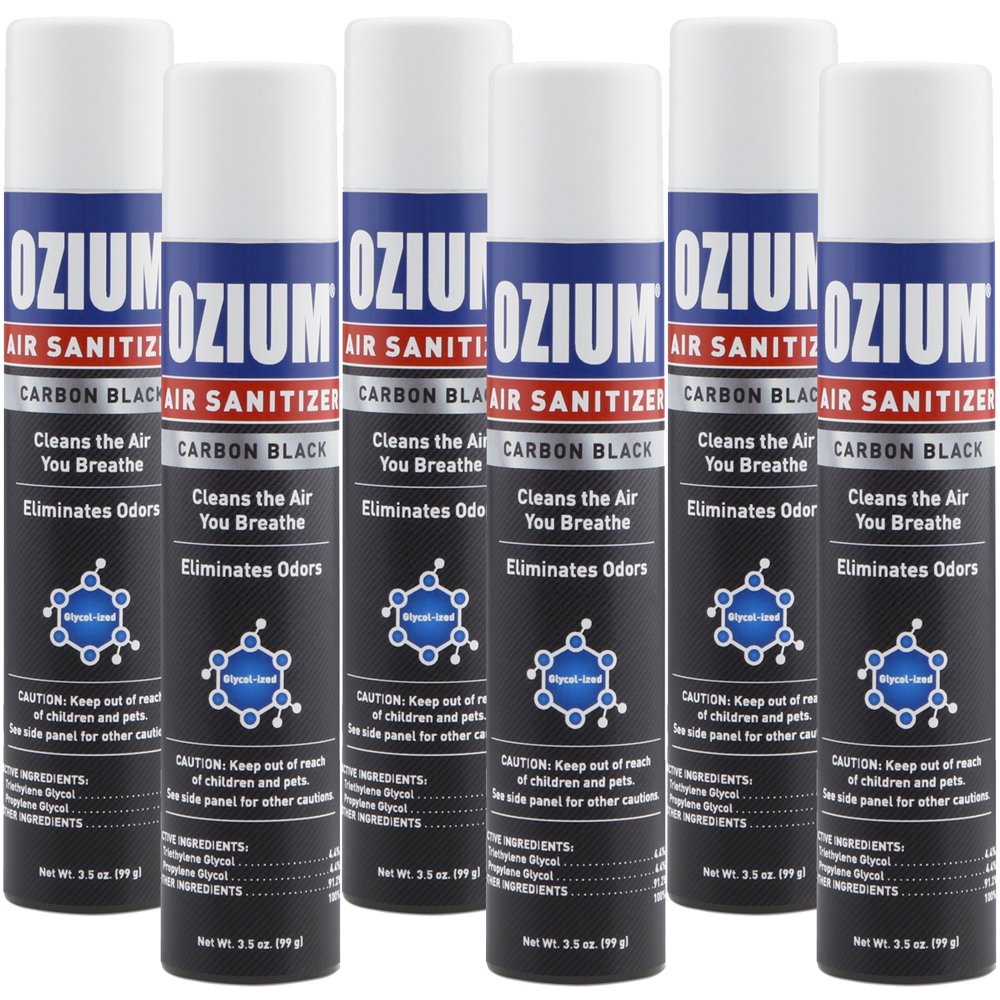 Ozium Air Sanitizer 3.5 oz. Ozium Spray, Carbon Black (6PACK