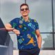 thumbnail image 4 of Balery Dinosaur In Space Camisa Polo de Hombre con Estampado, de Manga Corta y Tejido Medio, Camisa Tipo Golf Polo-3X-Large, 4 of 6