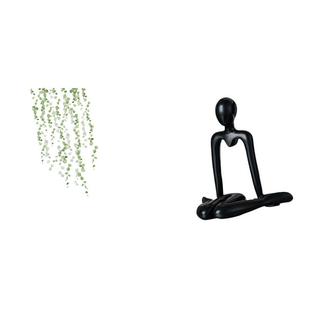 Adhesivo de pared,Vinilo decorativo de pared con enredaderas colgantes para dormitorio (DIY),Vinilo decorativo de hojas verdes para pared,ideal para la oficina.,Figura de escritorio,Escultura