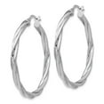 thumbnail image 2 of White Sterling Silver Earring Hoop Women'S Twisted 36 mm 36.35, 2 of 3