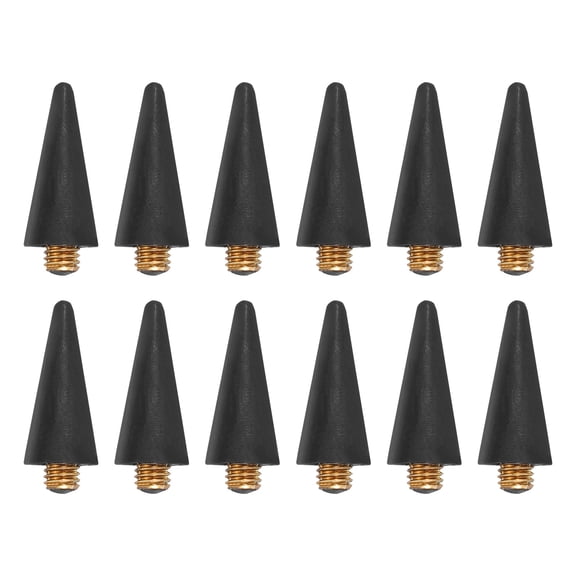 Uxcell 12 Pcs Wax Head Tips, Rhinestone Picker Tool Wax Pencil Tips Replacement, Gem Picker Accessories for Diamond Art Painting Nail Dual-Ended Dotting Pen DIY Craft, Black