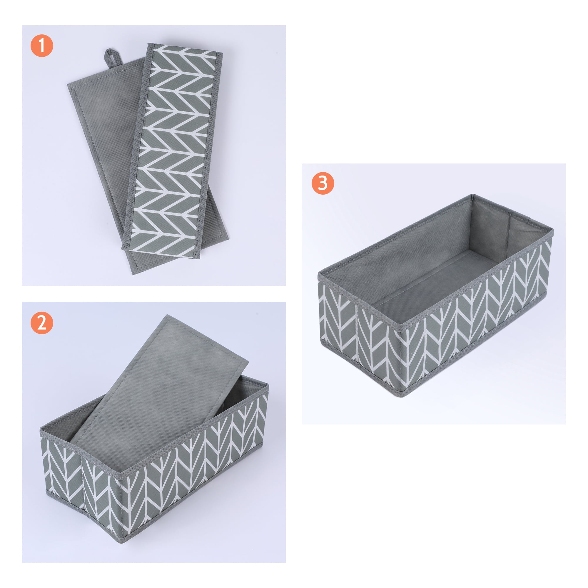 Unique Bargains Storage Bins for Closet Organizers Branch Patterned Gray 11"x5.5"x3.9"