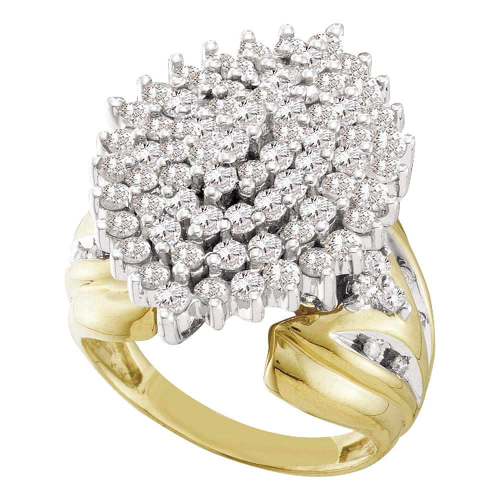 Diamond2Deal 10kt Yellow Gold Womens Round Prongset Diamond Large