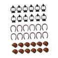 thumbnail image 1 of 36 piezas de centros de mesa rústicos para acampar, decoración con mini sombreros de vaquero para fiestas temáticas de y bodas campestres., 1 of 7