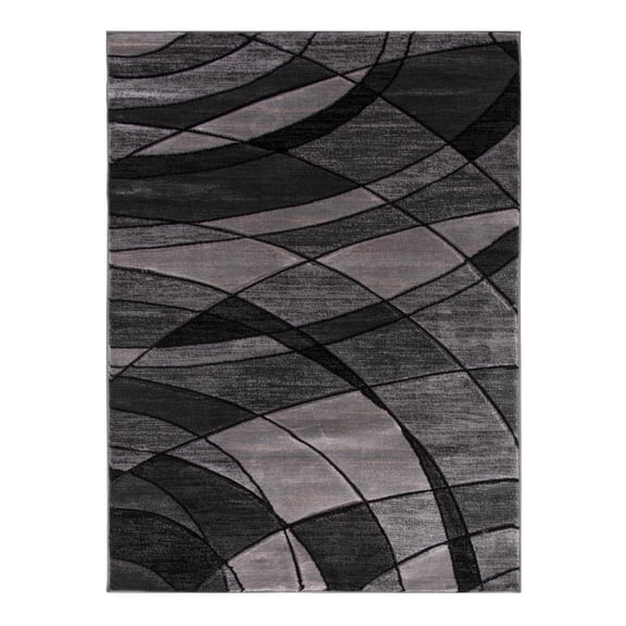 Voguly Modern Abstract Gray Area Rug 4'x5'4" Soft Stain Resistant Carpet for Living Room Bedroom Non Slip Floor Mat