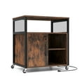 thumbnail image 6 of Topcobe File Cabinet on Wheels with Charging Station and Cable Management Hole, Modern Furniture for Living Room Bedroom-Brown, 6 of 10