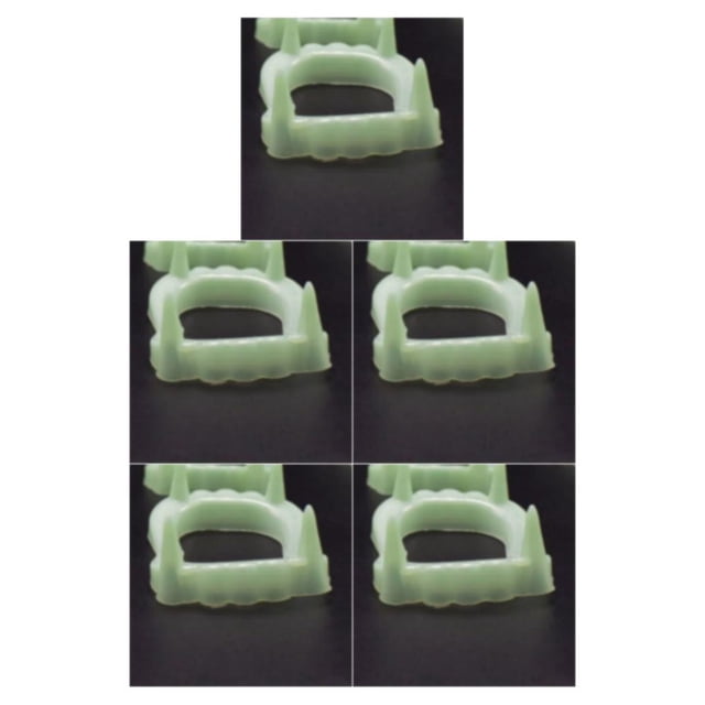 Shengyu White Luminous Vampire Dentures For Mesmerizing Halloween Appearance Vampire Cosplay Essential 5Set