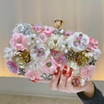 thumbnail image 3 of Women's Floral Evening bags 3D Sequins Evening Handbag Lady Party Wedding Clutch Purse Colorful Flower Formal Bag, 3 of 8