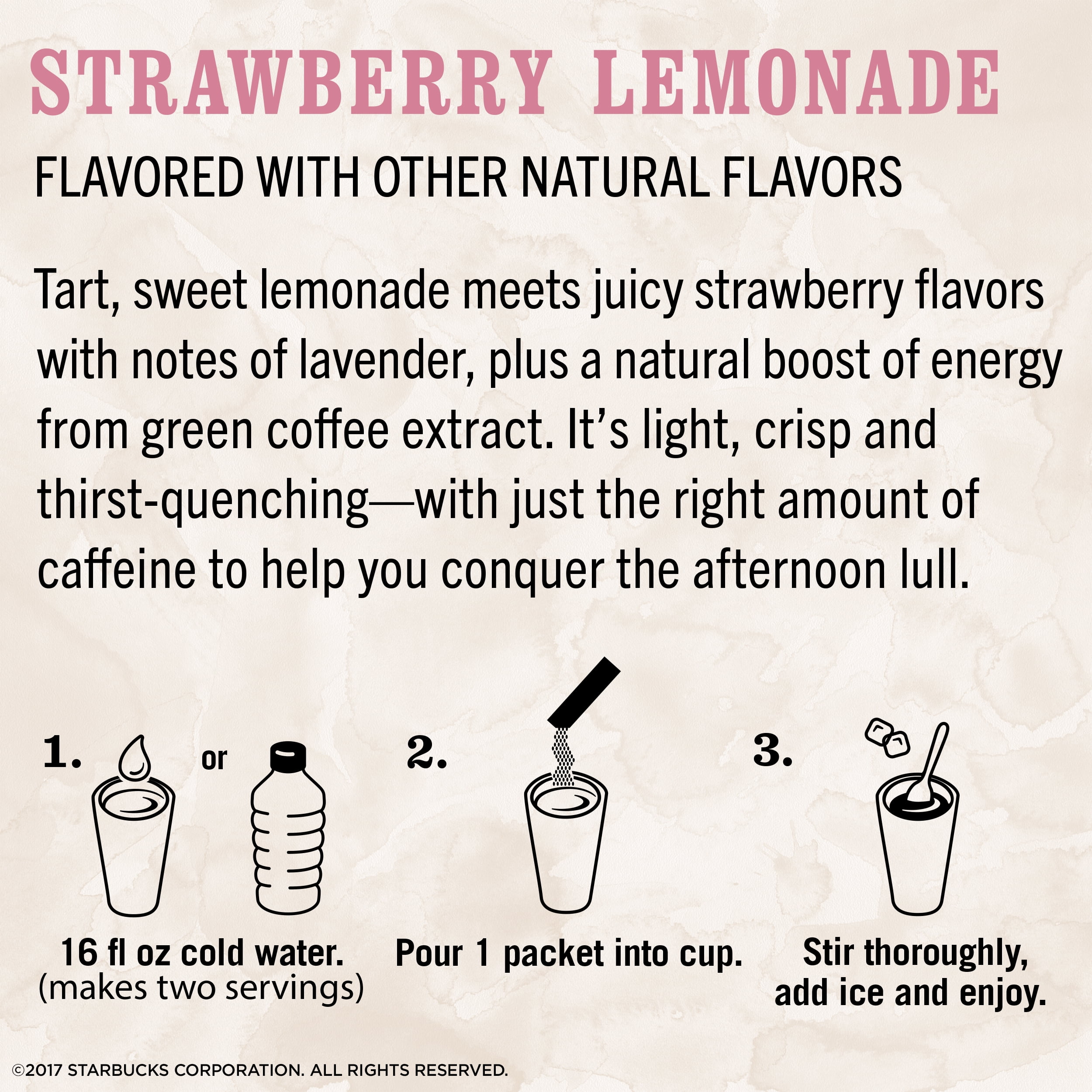 Starbucks VIA Instant Refreshers Flavored Packets — Strawberry Lemonade — 1 box (6 packets)