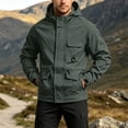 thumbnail image 2 of Thousandth Heavy Duty Hooded Work Jacket for Men Plus Size Windproof Water Repellent Outdoor Coat with Zipper Travel Hiking Outerwear, 2 of 8