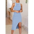 thumbnail image 2 of Vestido PRETTYGARDEN Azul Claro Midi Ajustado con Corte M, 2 of 5