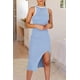thumbnail image 2 of Vestido PRETTYGARDEN Azul Claro Midi Ajustado con Corte M, 2 of 5