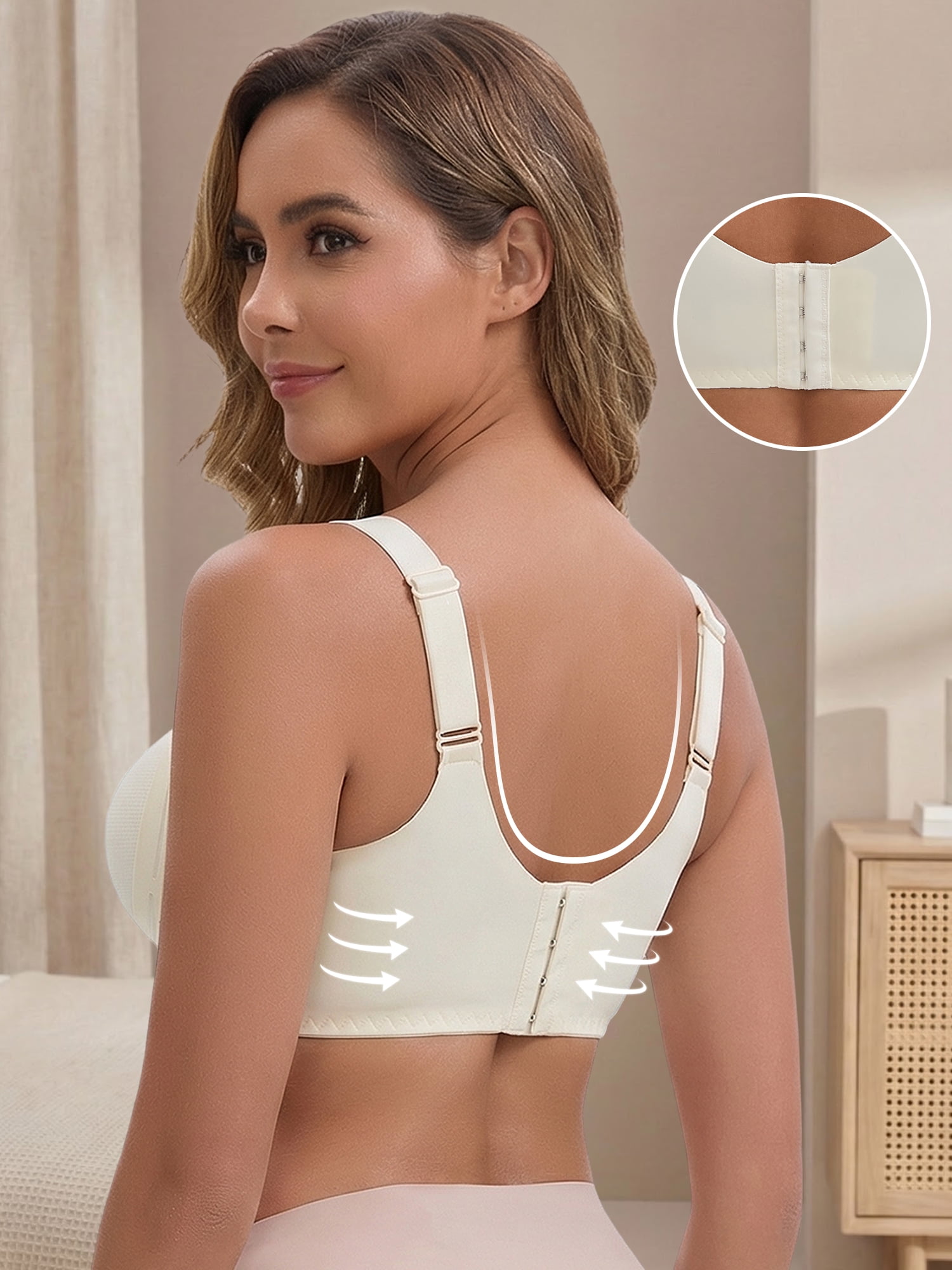 DARING DIVA Nursing Closure Adjustable Maternity Pumping Bralette M Light Beige