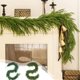 thumbnail image 1 of Guirnalda Norfolk Garland Fork artificial y natural, decoración para mesa, chimenea o pared, plegable, ajustable y portátil, con estructura metálica y base de madera, ideal para el, 1 of 9