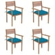 thumbnail image 2 of Conjunto de 4 sillas de jardín vidaXL de madera maciza de teca con cojines azul claro, 2 of 8