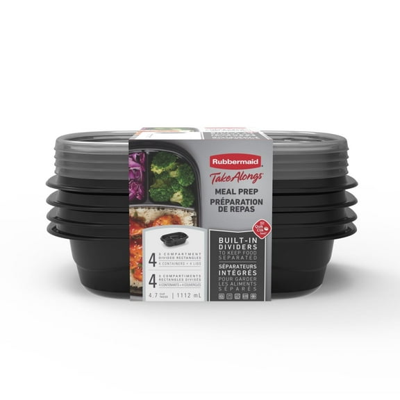 Rubbermaid 111394 4.7 Cups Food Container - Pack of 4 - 4 Piece Per Pack
